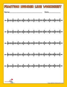 Fractions Blank Number Lines Fourth Worksheets