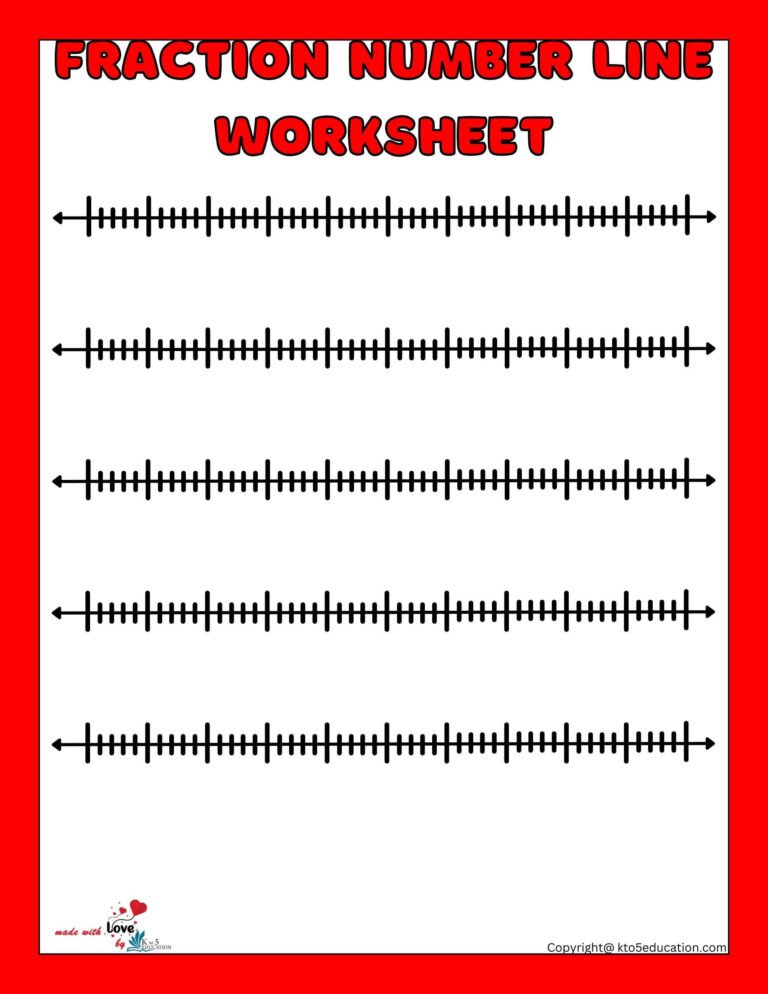 Fractions Number Line Fifth Blank Worksheet | FREE Download