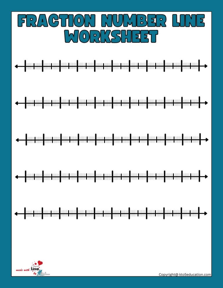 Fractions On A Number Line Twelve Blank Worksheet Pdf | FREE Download