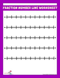 Fractions With Number Lines Seventh Blank Worksheets