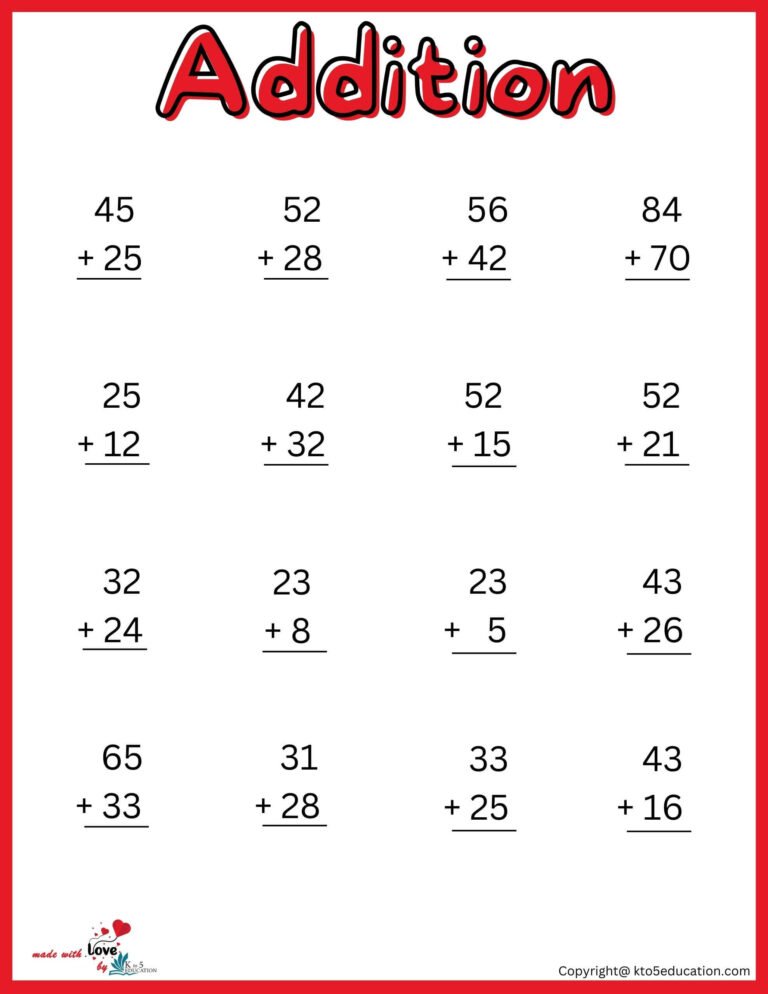 Free 2nd Grade Addition Worksheet | FREE Download