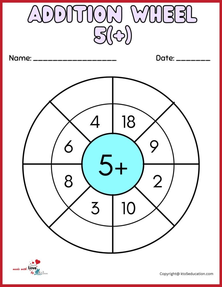 Free Addition Wheel For Worksheet | FREE Download