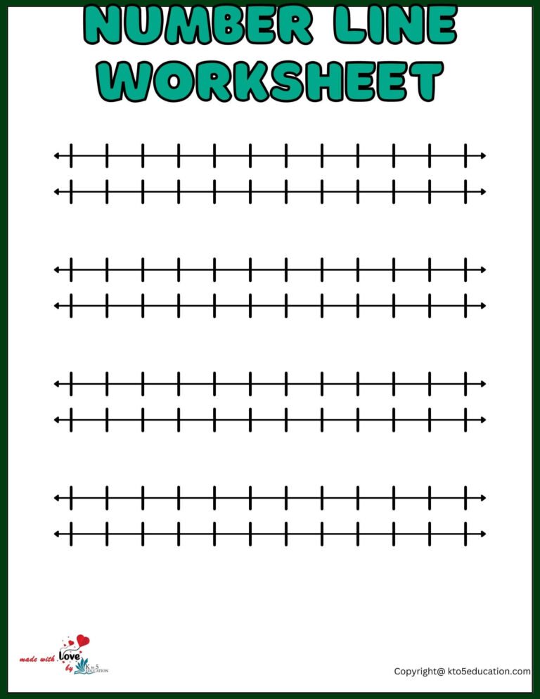 Free Double Number Line Worksheet 1-12