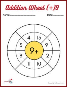 Free Printable Addition Wheel Worksheet For Students