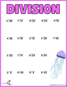Free Second Grade Division Printable Worksheet