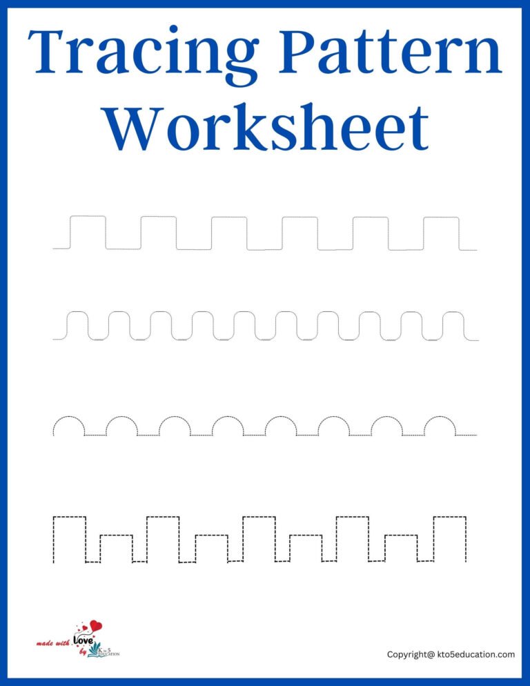 Free Tracing Pattern Worksheet For Preschool