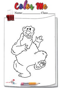 Funny Bear Dancing Coloring Page