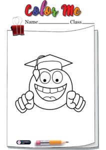 Funny Diploma Emoji Coloring Page