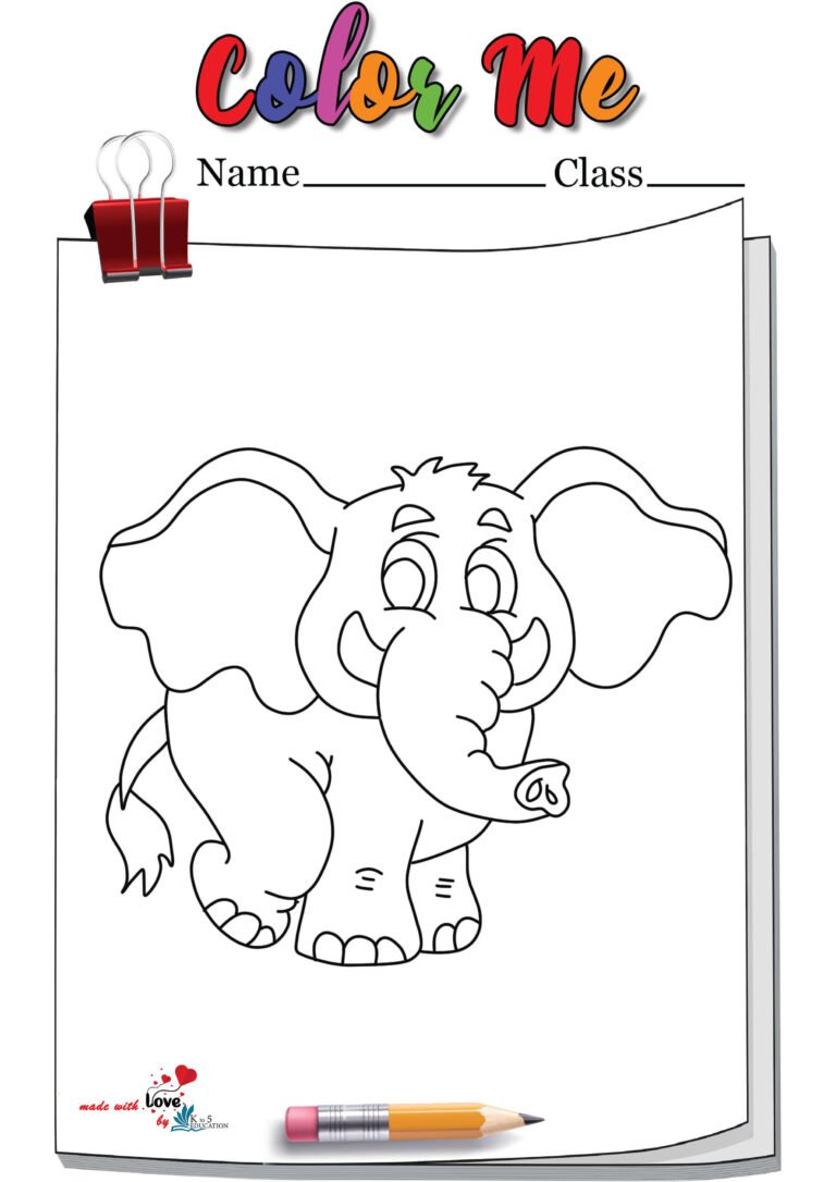 Funny Elephant Coloring Page | FREE Download