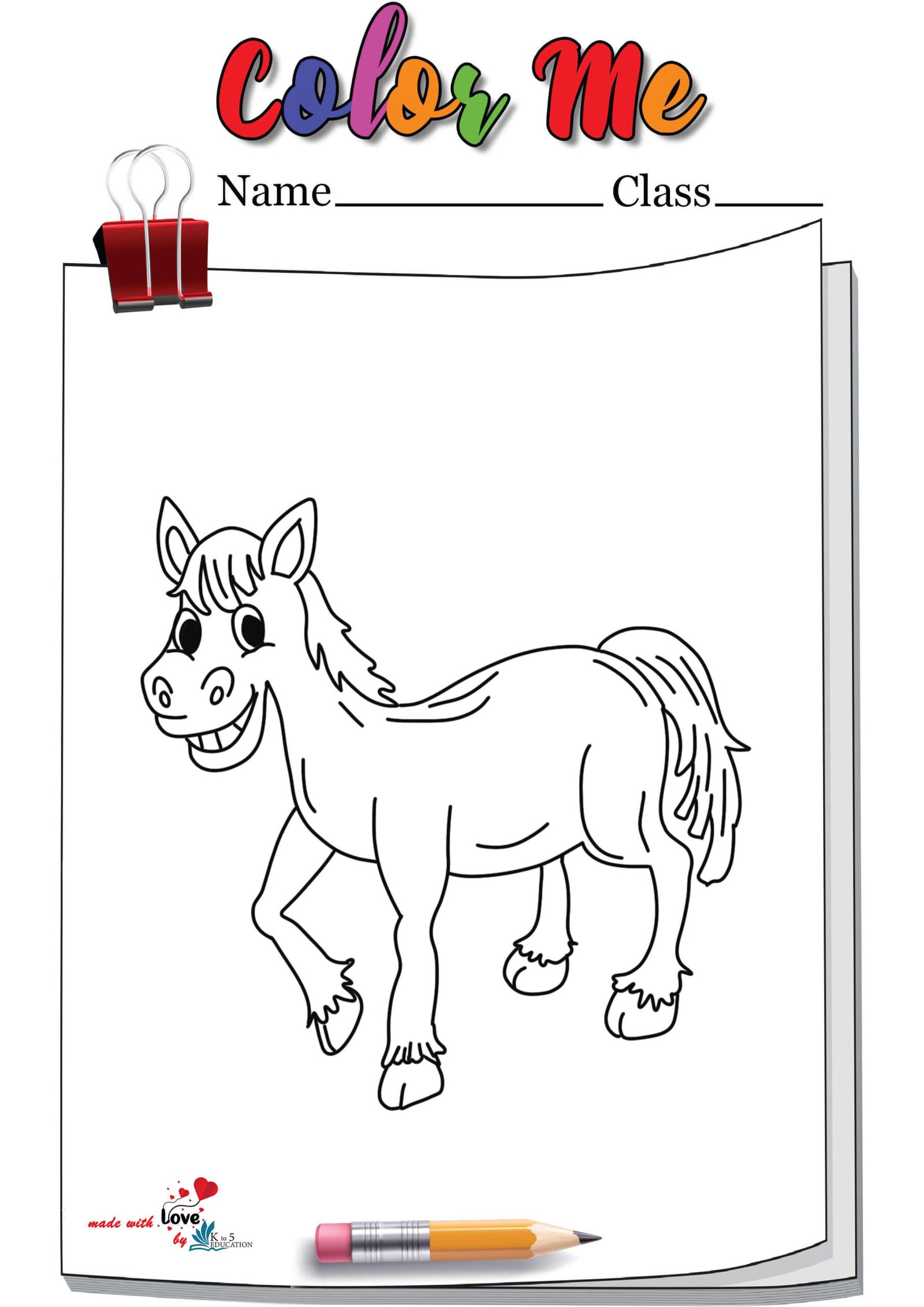 Funny Horse Coloring Page