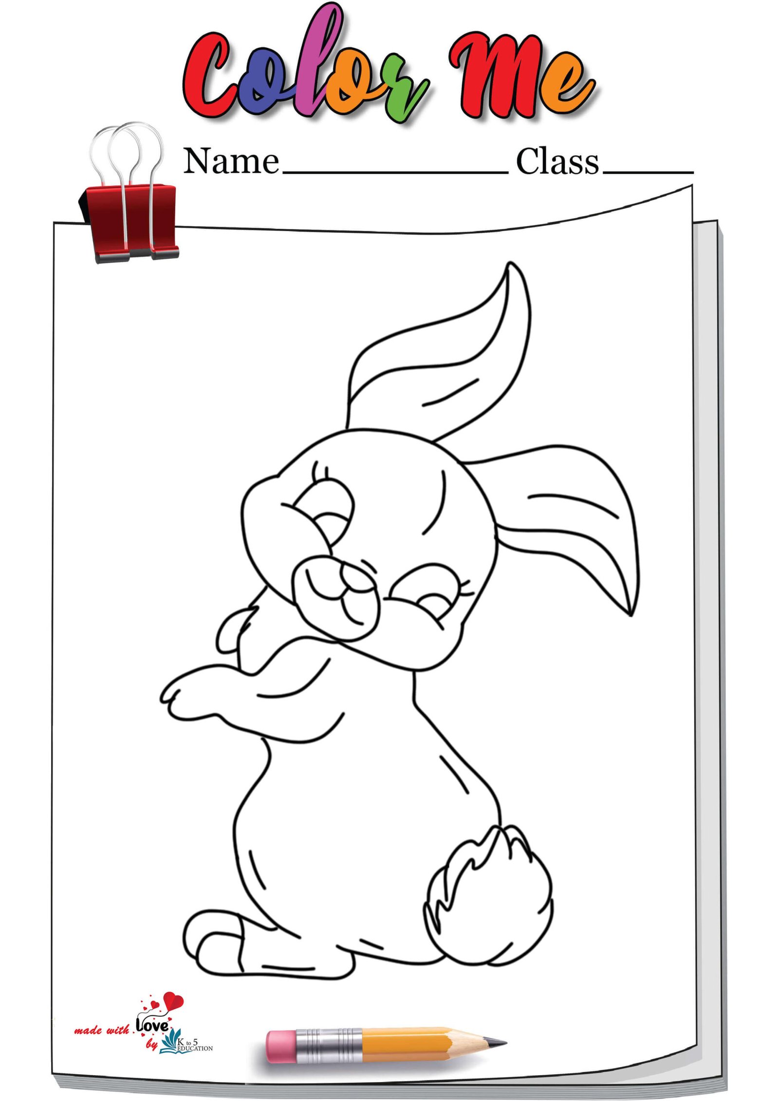 Funny Pose Bunny Coloring Page