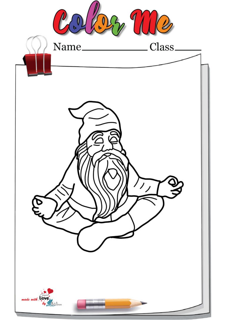 Garden Gnomes Maditating Coloring Page | FREE Download