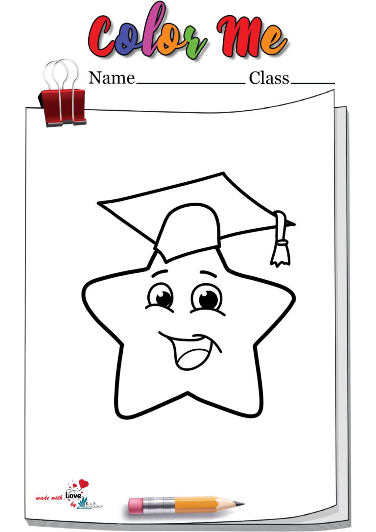 Happy Cartoon Star Emoji Coloring Page | FREE Download