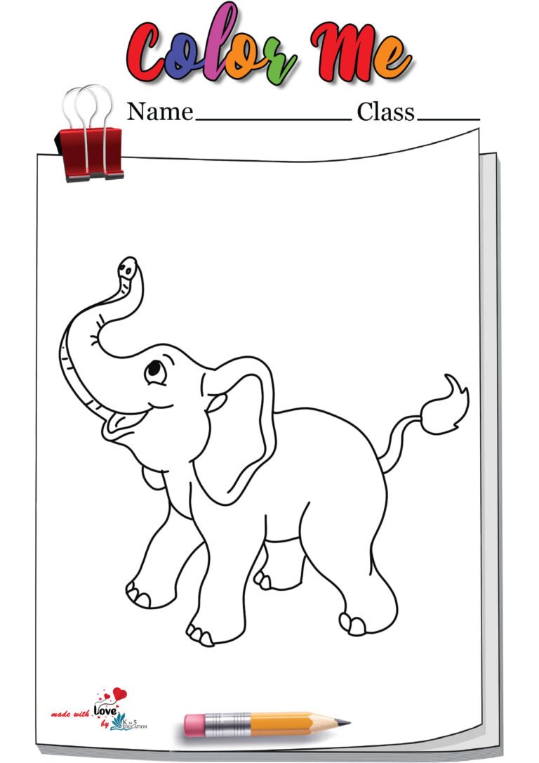 Happy Elephant Coloring Page | FREE Download