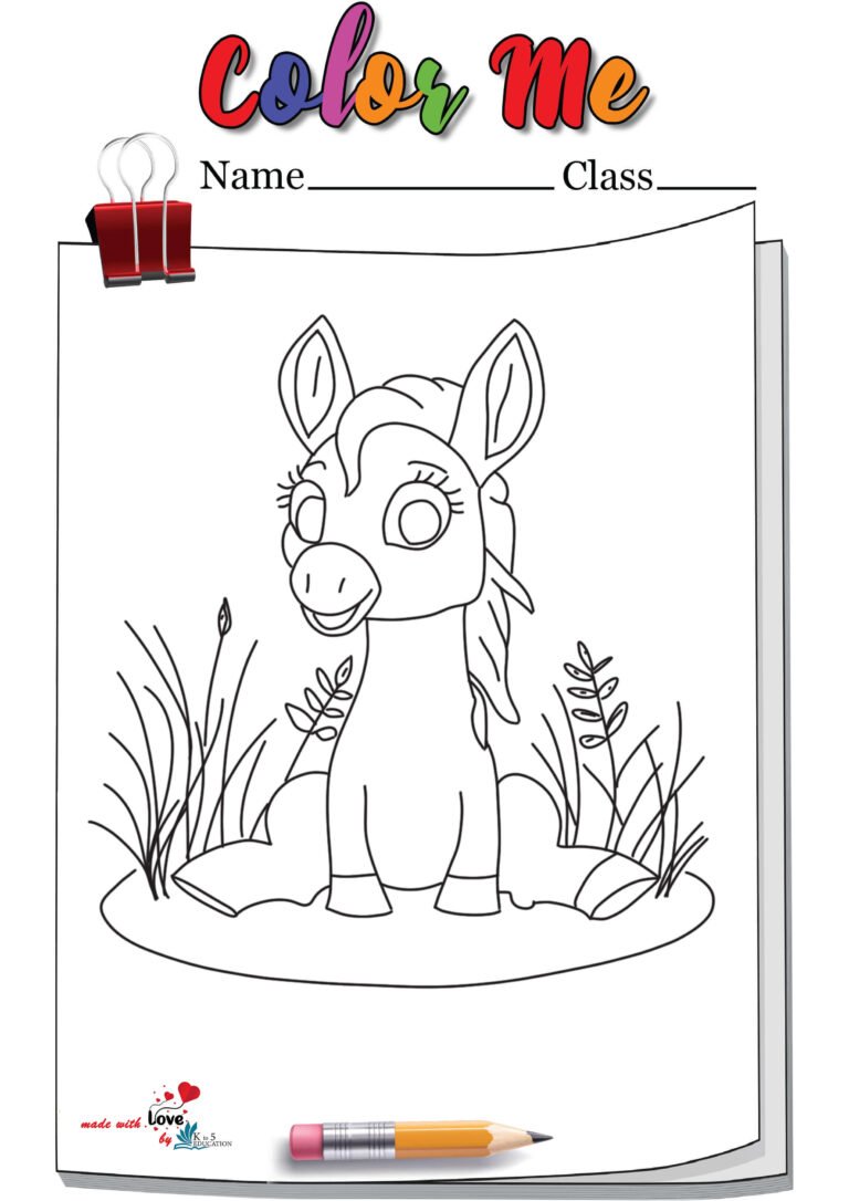 Horse In A Garden Coloring Page | FREE Download