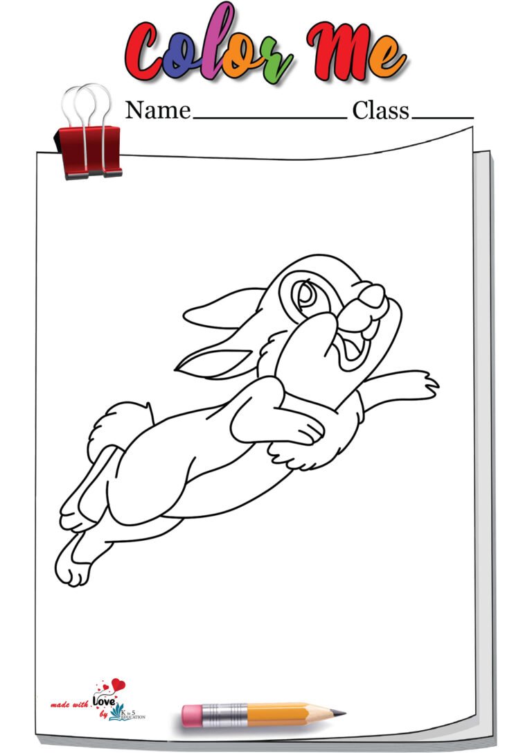 Jumping Bunny Coloring Page