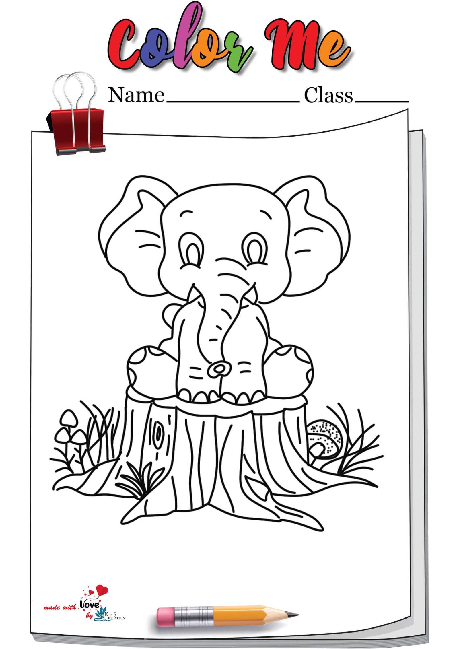 Jungle Elephant Coloring Book
