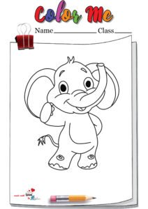 Kid Elephant Coloring Page