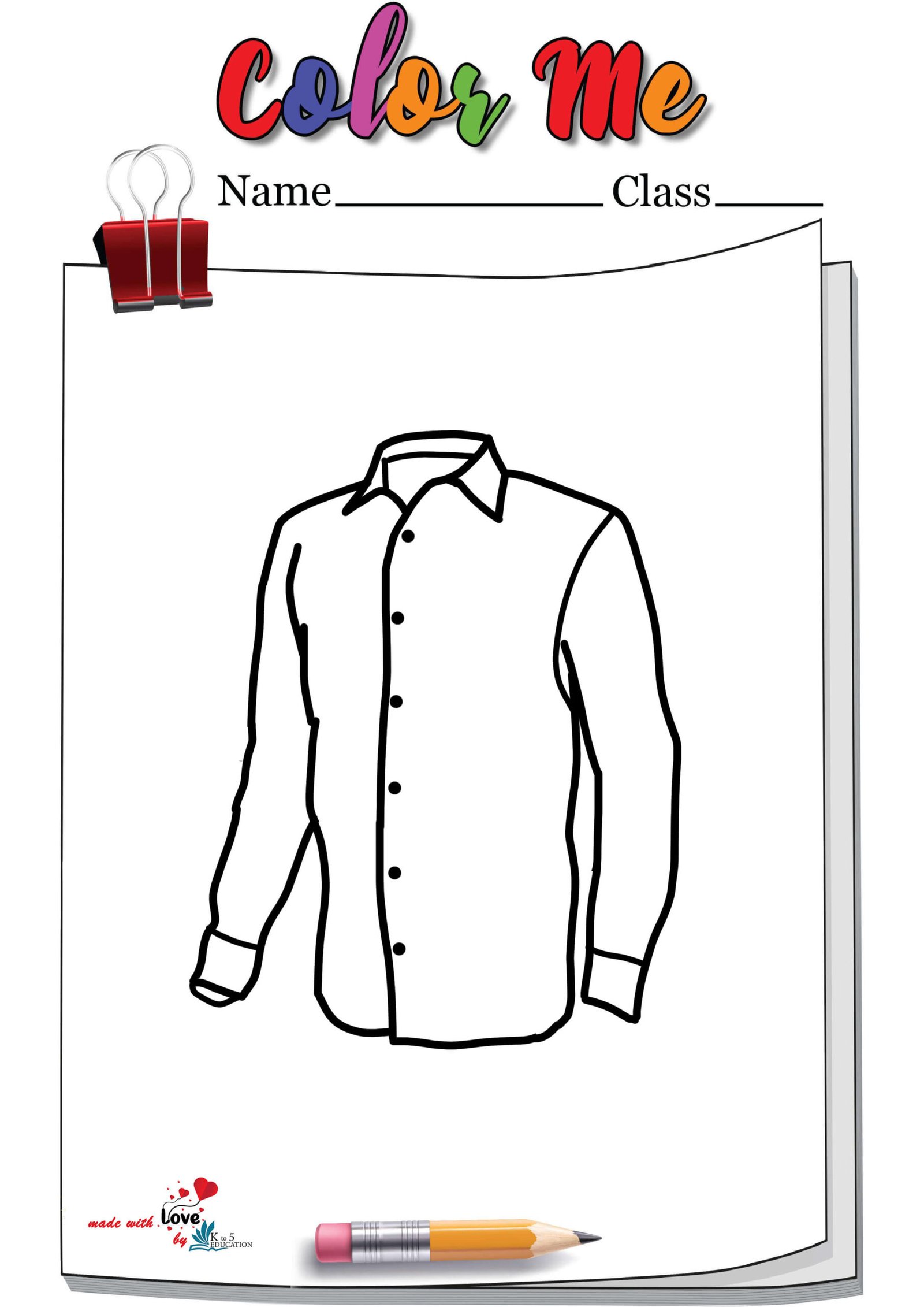 Men Corporate Shirt Coloring Page