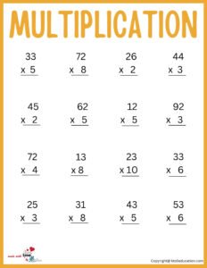 Multiplication Maths Worksheet