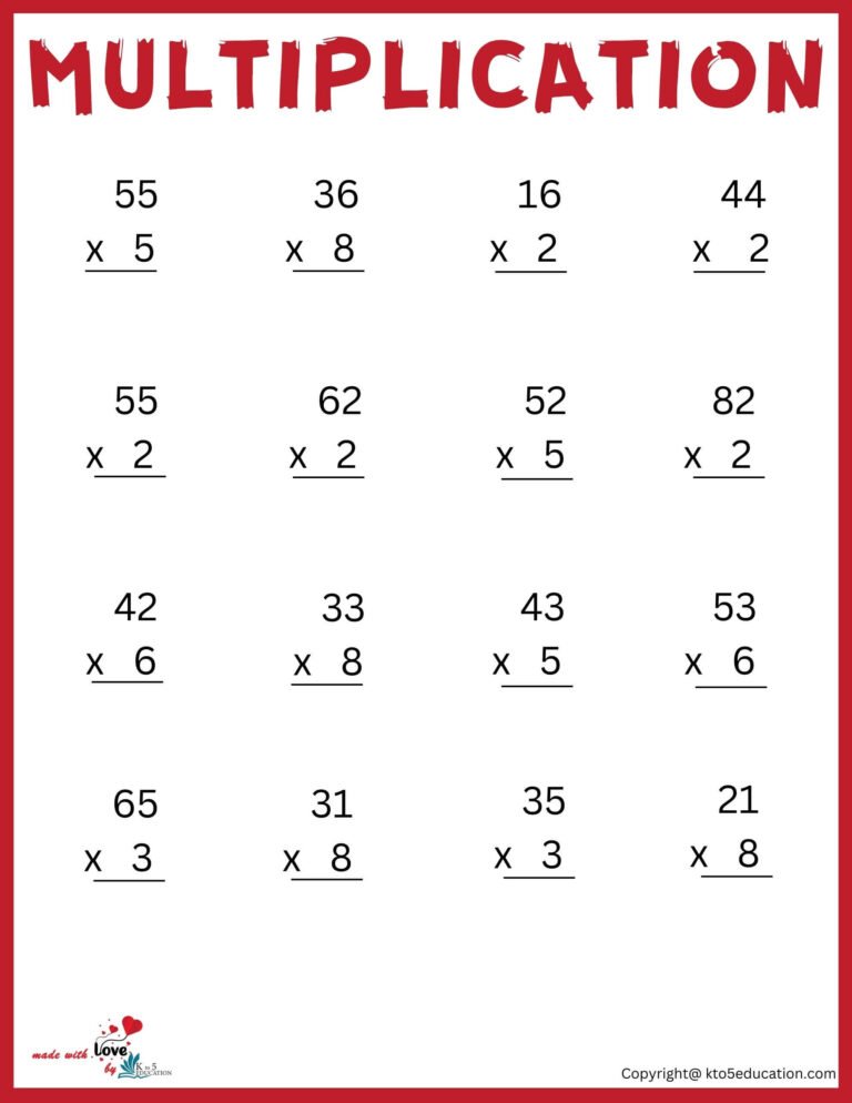 Multiplication Worksheet For Second Graders | FREE Download