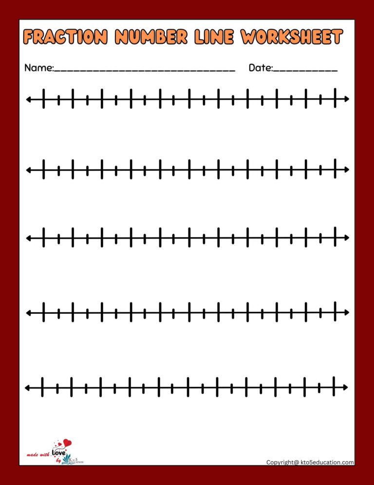 Number Line Fractions Blank Worksheet | FREE Download