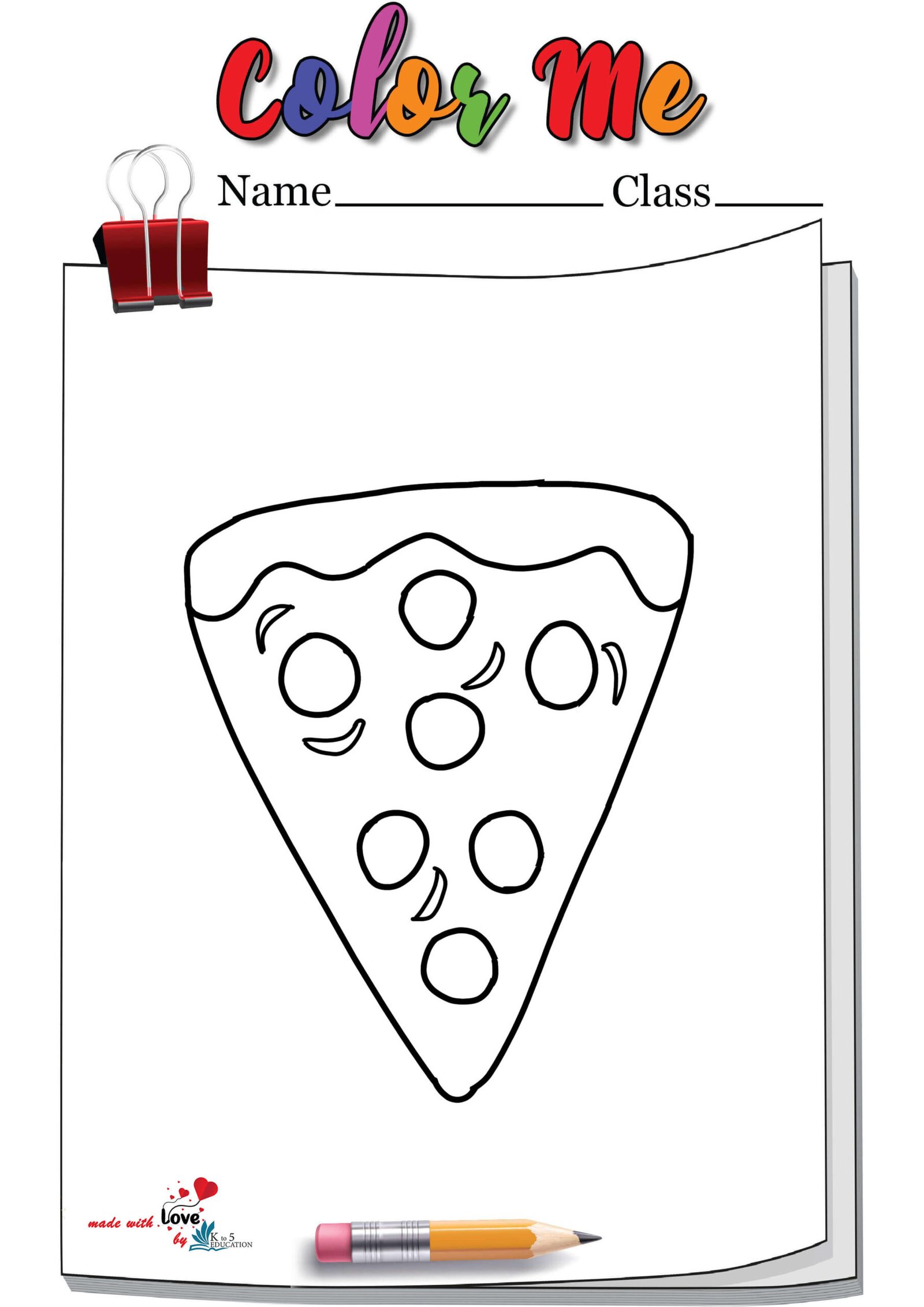 Pizza Emoji Coloring Page