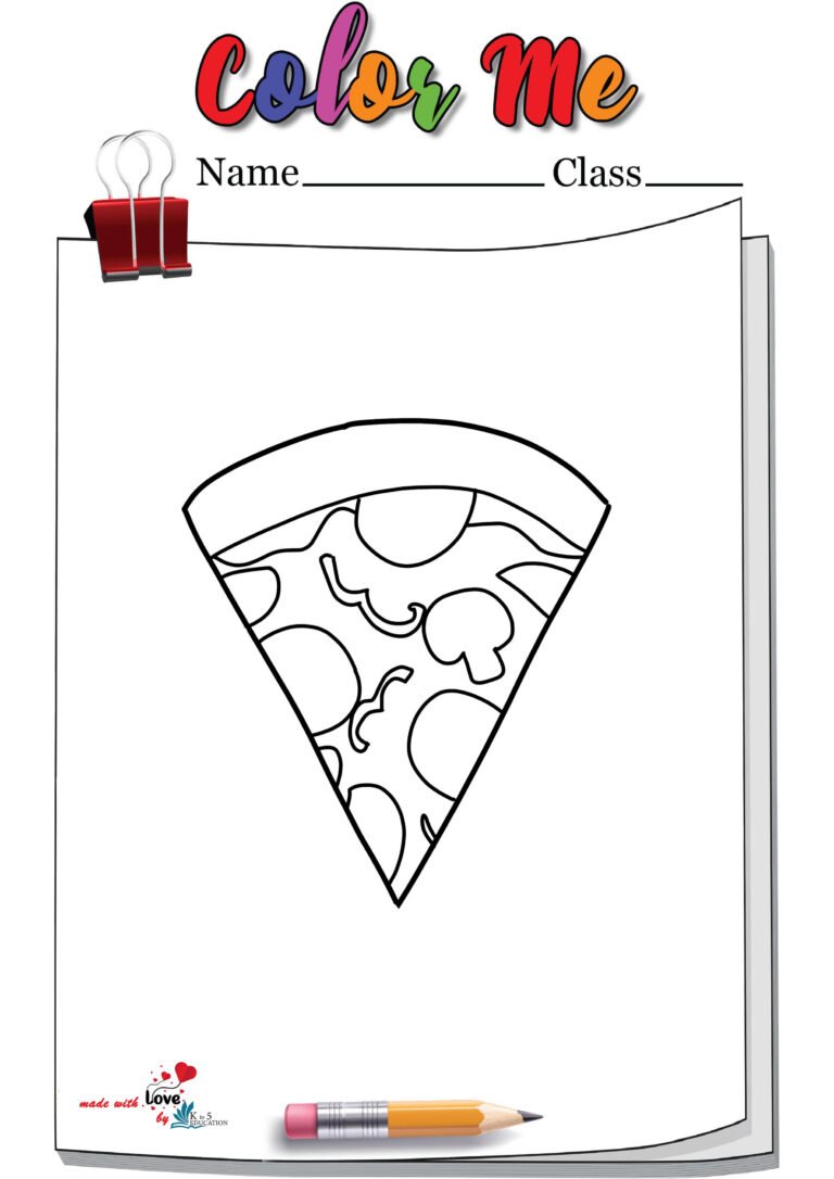 Pizza Slice Cartoon Emoji Coloring Page | FREE Download