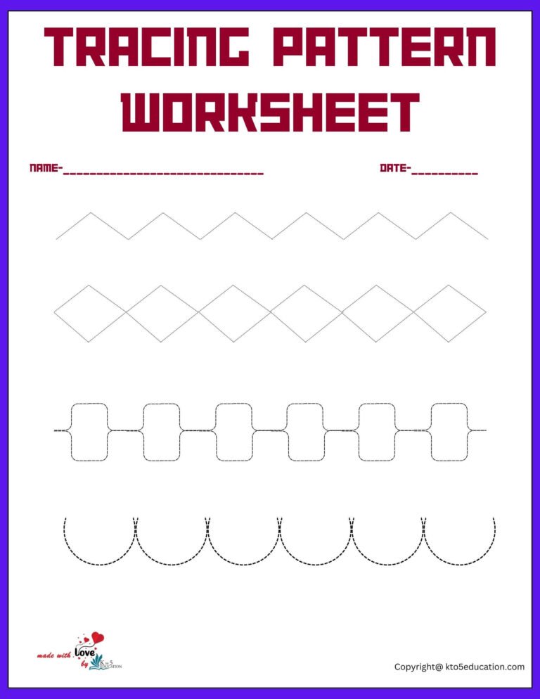 Preschool Tracing Pattern Worksheet | FREE Download