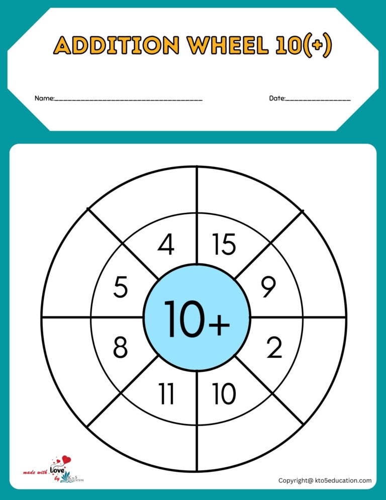 Printable Addition Wheel Worksheet For Students | FREE Download