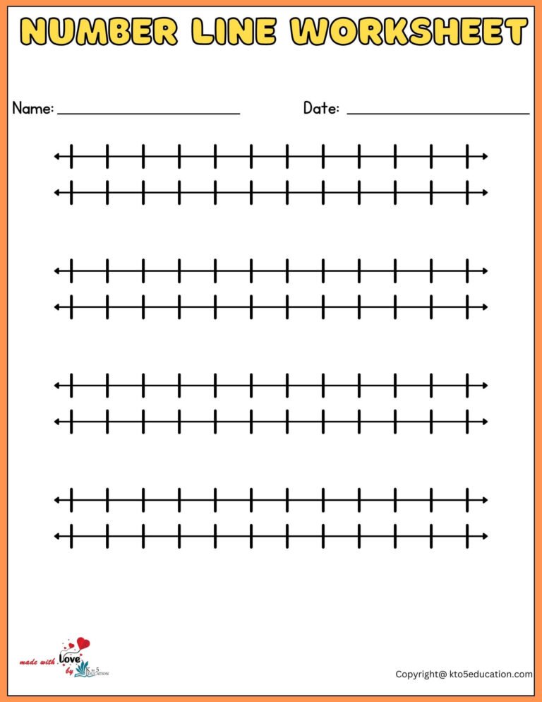 Printable Double Number Line Worksheet 1-12