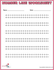 Printable Double Number Line Worksheet 1-20