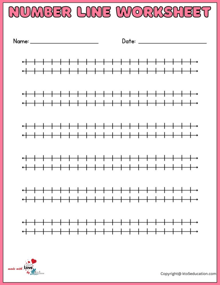 Printable Double Number Line Worksheet 1-20 | FREE Download