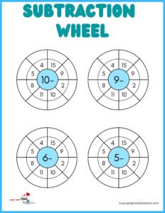 Printable Subtraction Wheel Worksheet For Students