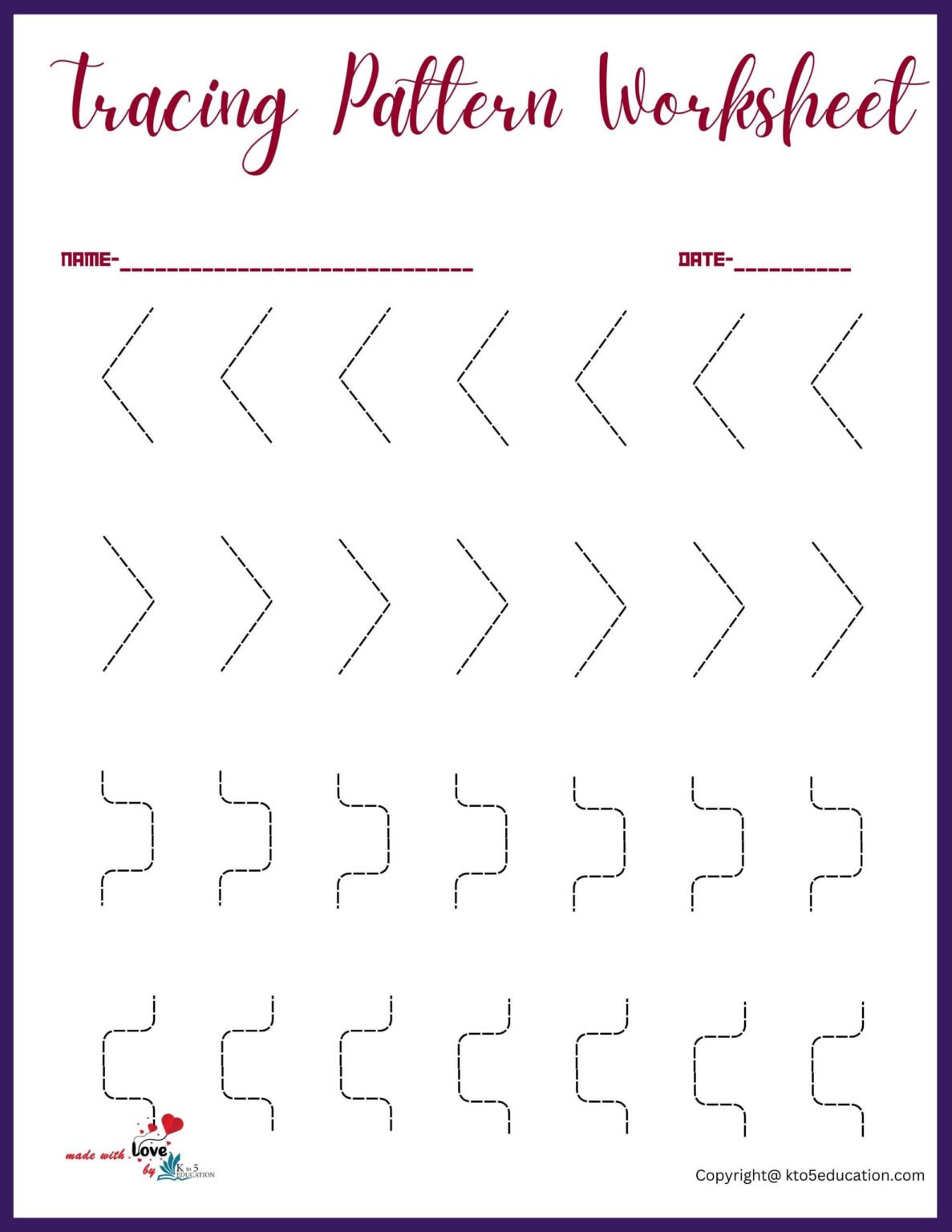 Tracing Pattern Worksheet