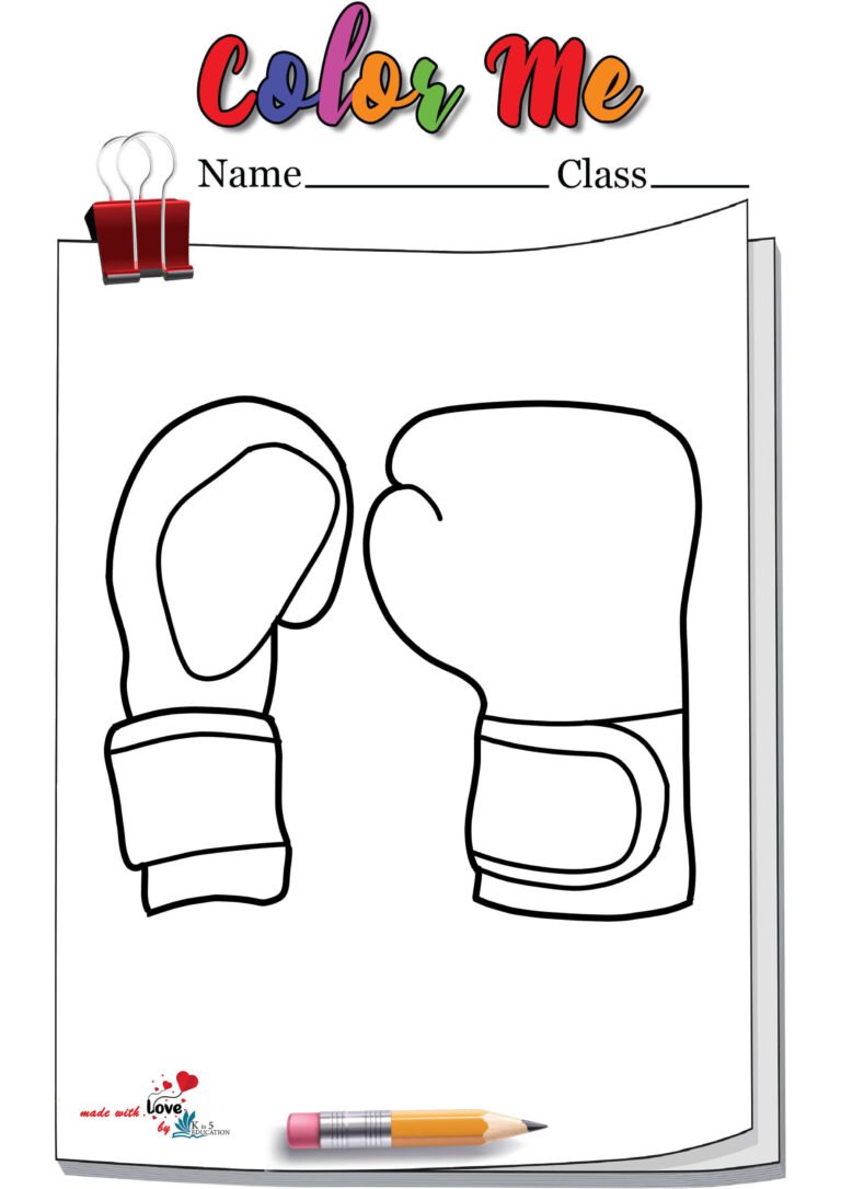 Red Boxing Gloves Coloring Page