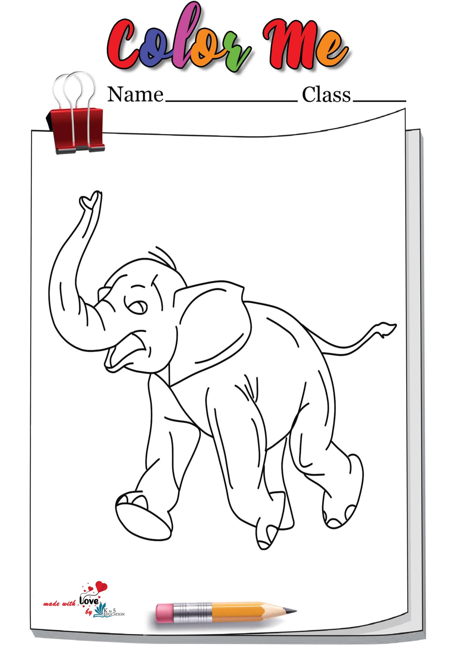 Running Elephant Coloring Pages