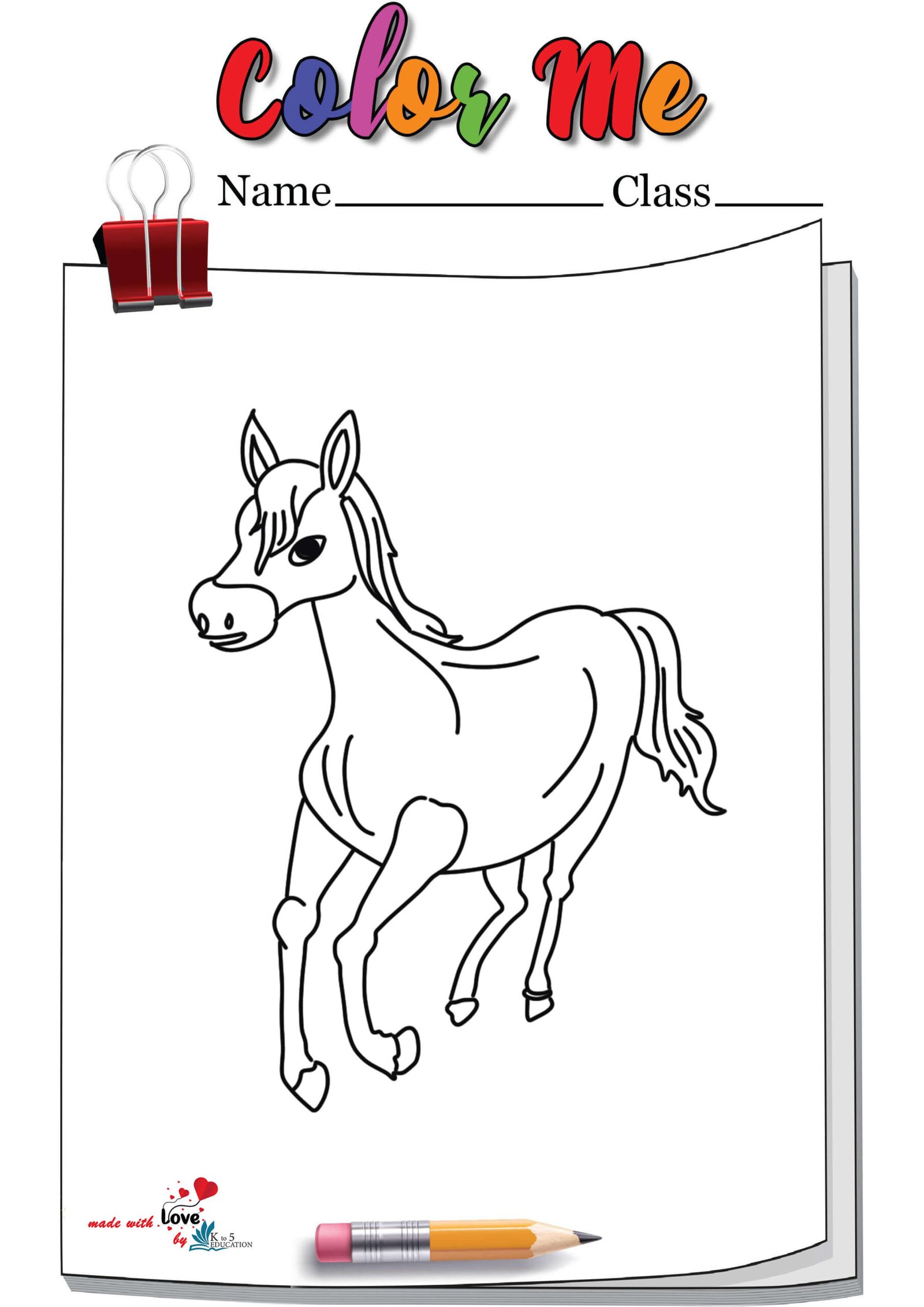 Running Horse Coloring Page