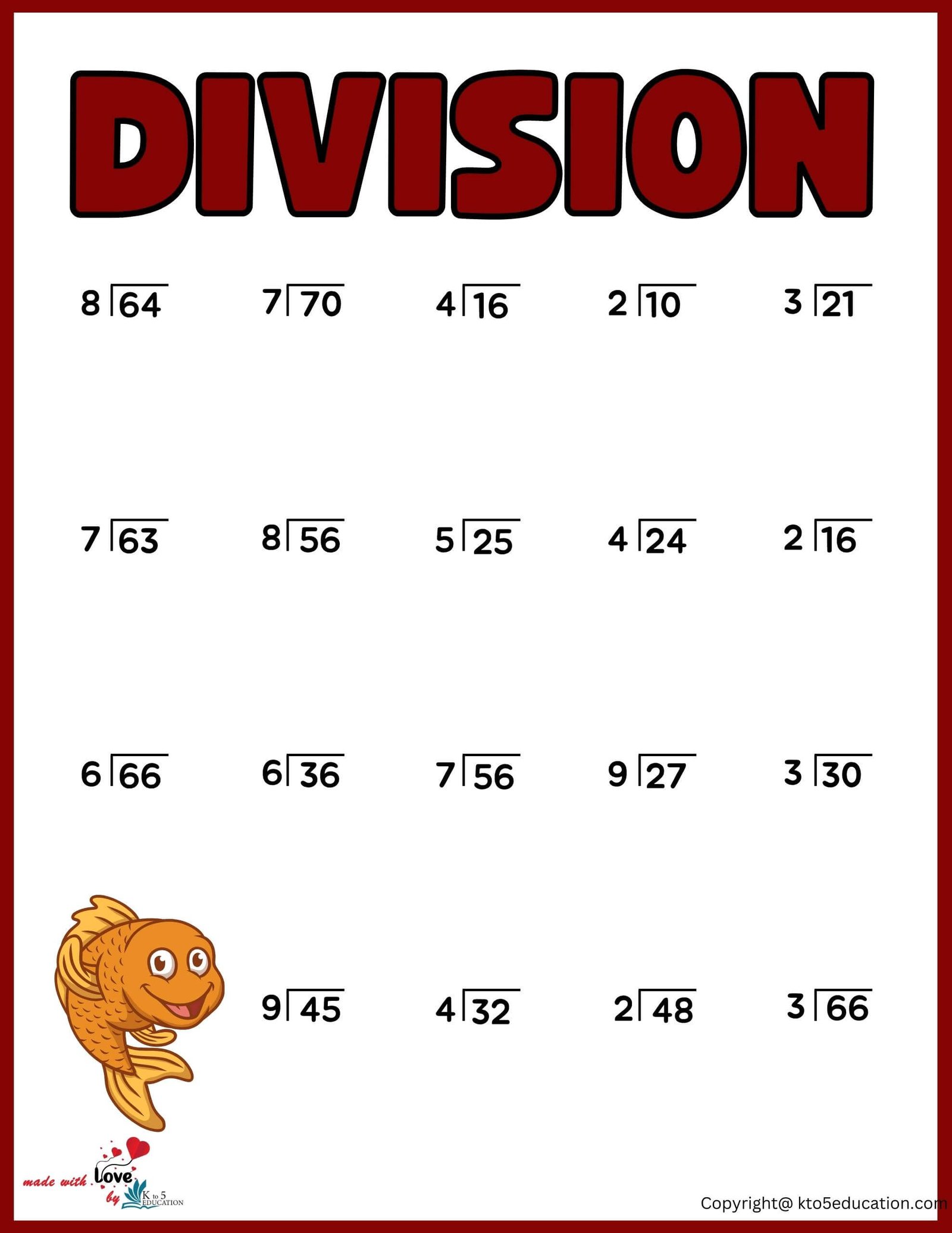 Second Grade Division Worksheets