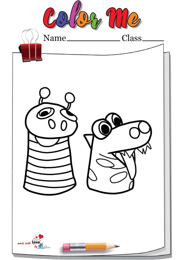 Simple Sock Puppet Coloring Page | FREE Download