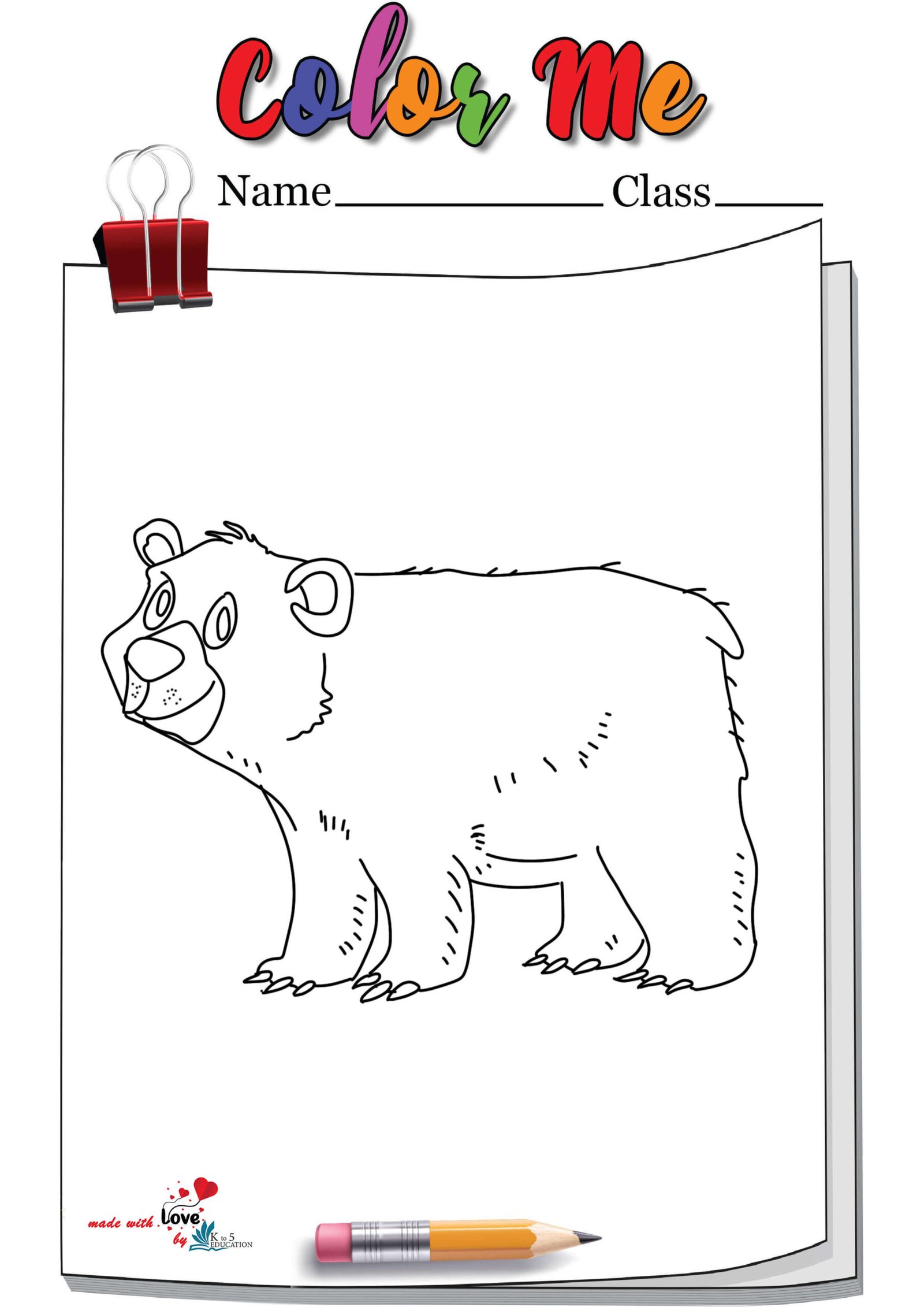 Sitting Bear Coloring Pages