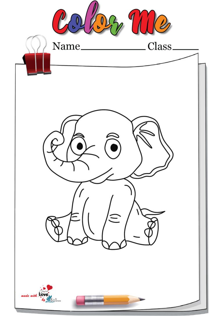 Sitting Elephant Coloring Page | FREE Download