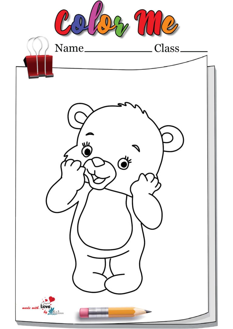 Smiling Baby Bear Coloring Page | FREE Download