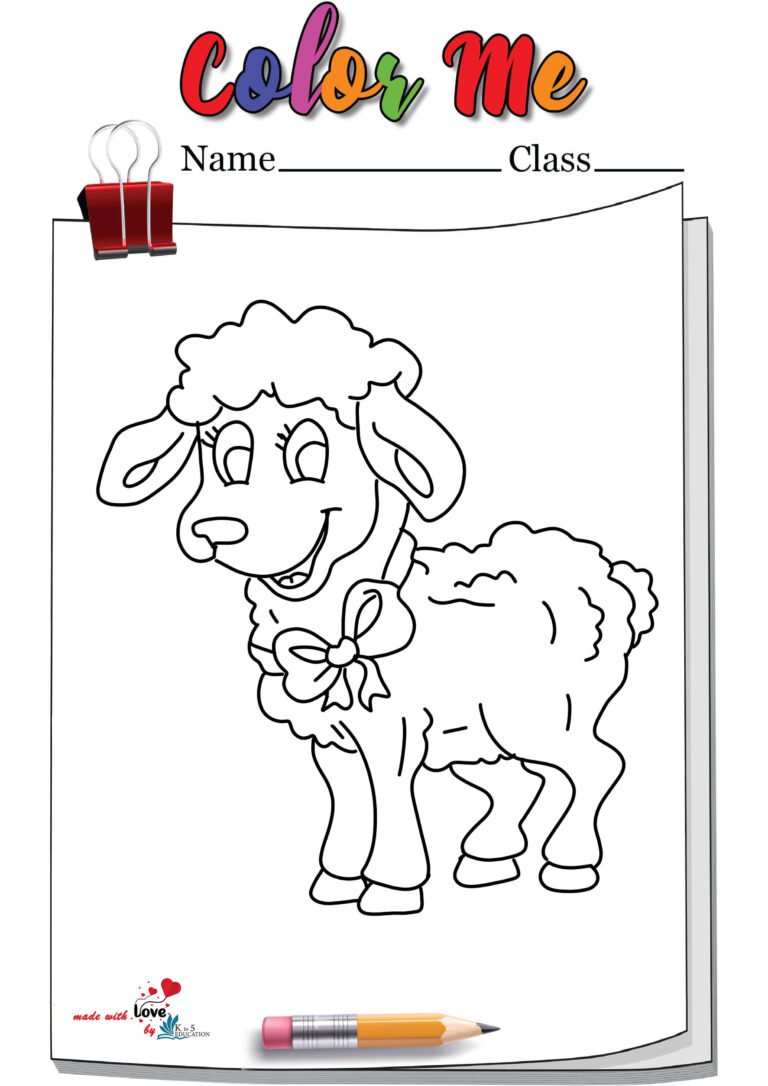 Smiling Sheep Coloring Page | FREE Download