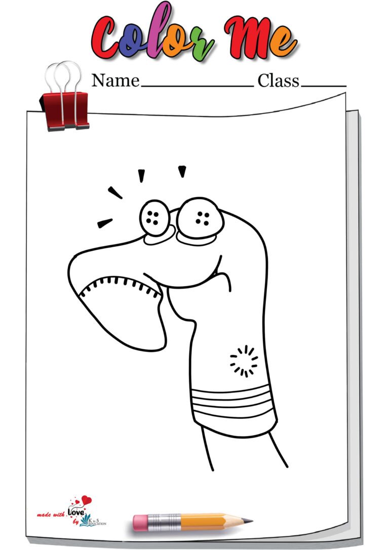 Sock Puppet Character Coloring Page | FREE Download