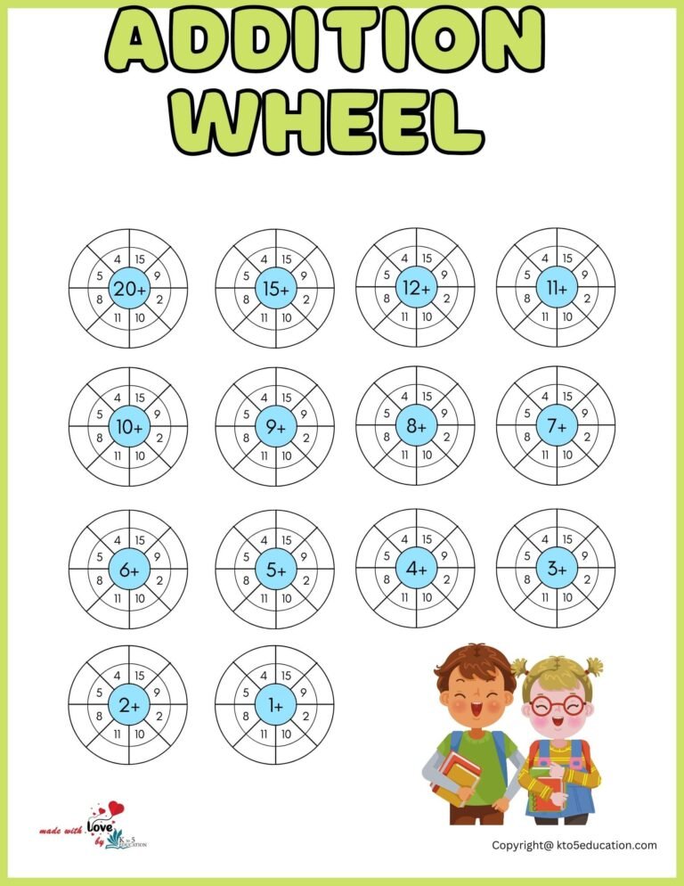 Student Addition Wheel Worksheet | FREE Download