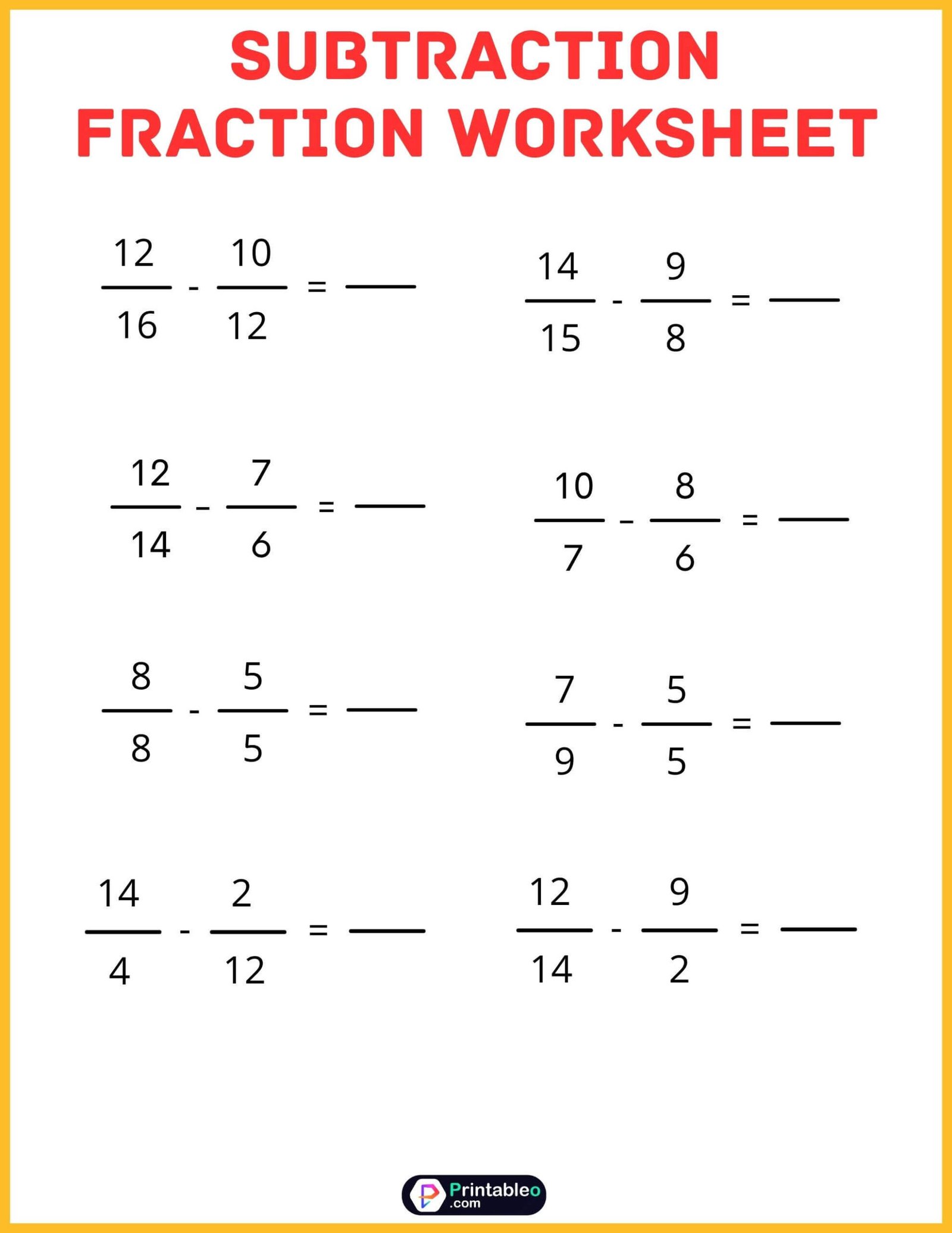 2nd Grade Subtraction Worksheet For Online Activities