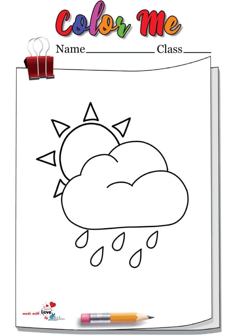 Sun Behind The Cloud Coloring Page | FREE Download