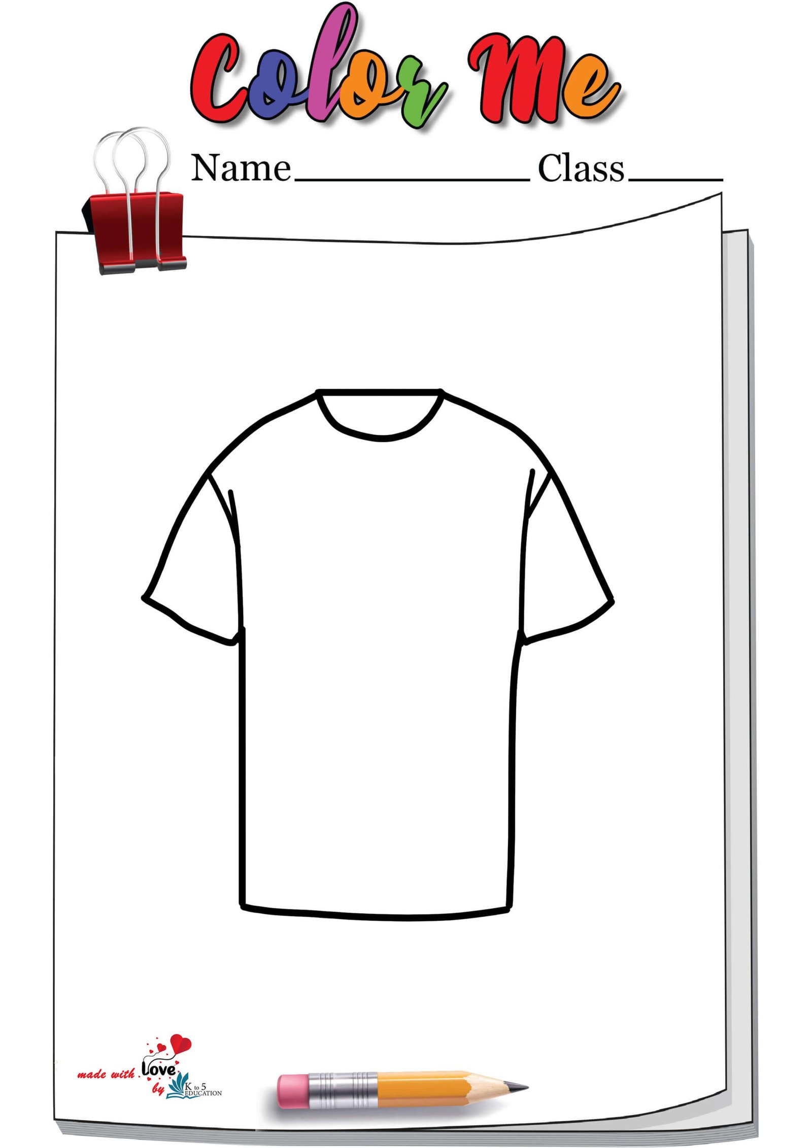 T-shirt Coloring Page