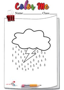 Thunder Cloud And Rain Coloring Page